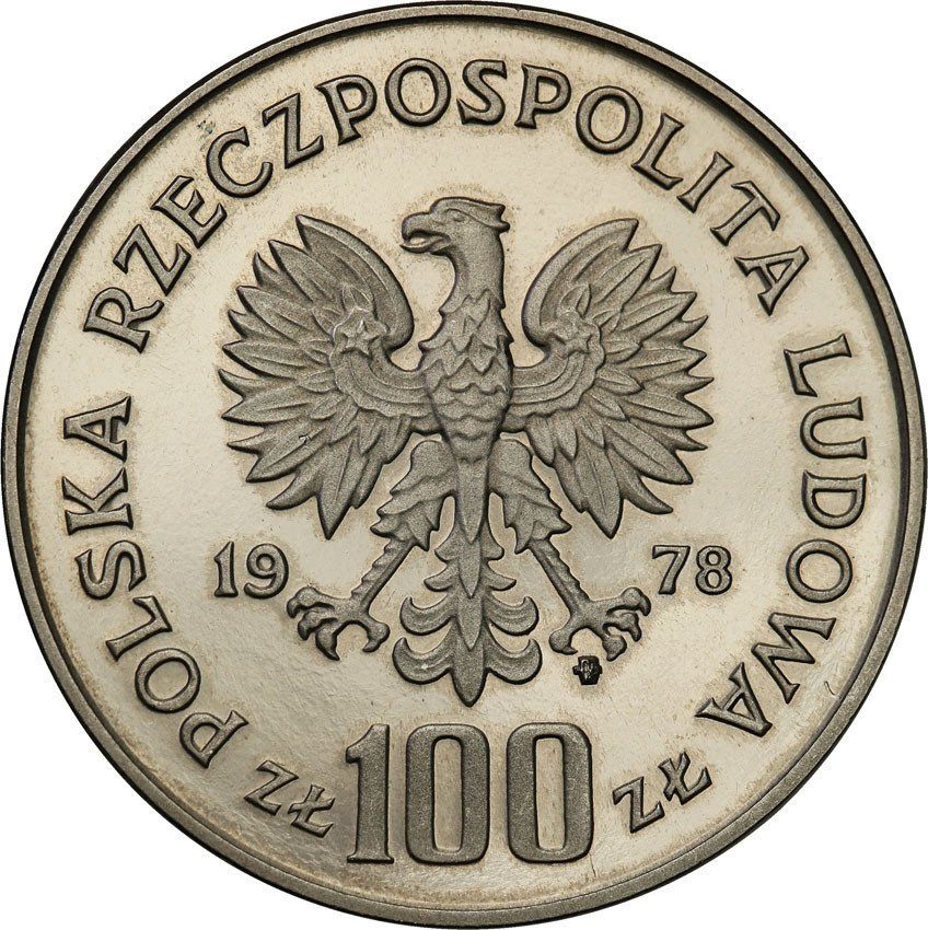PRL. PRÓBA Nikiel 100 złotych 1978 Mickiewicz